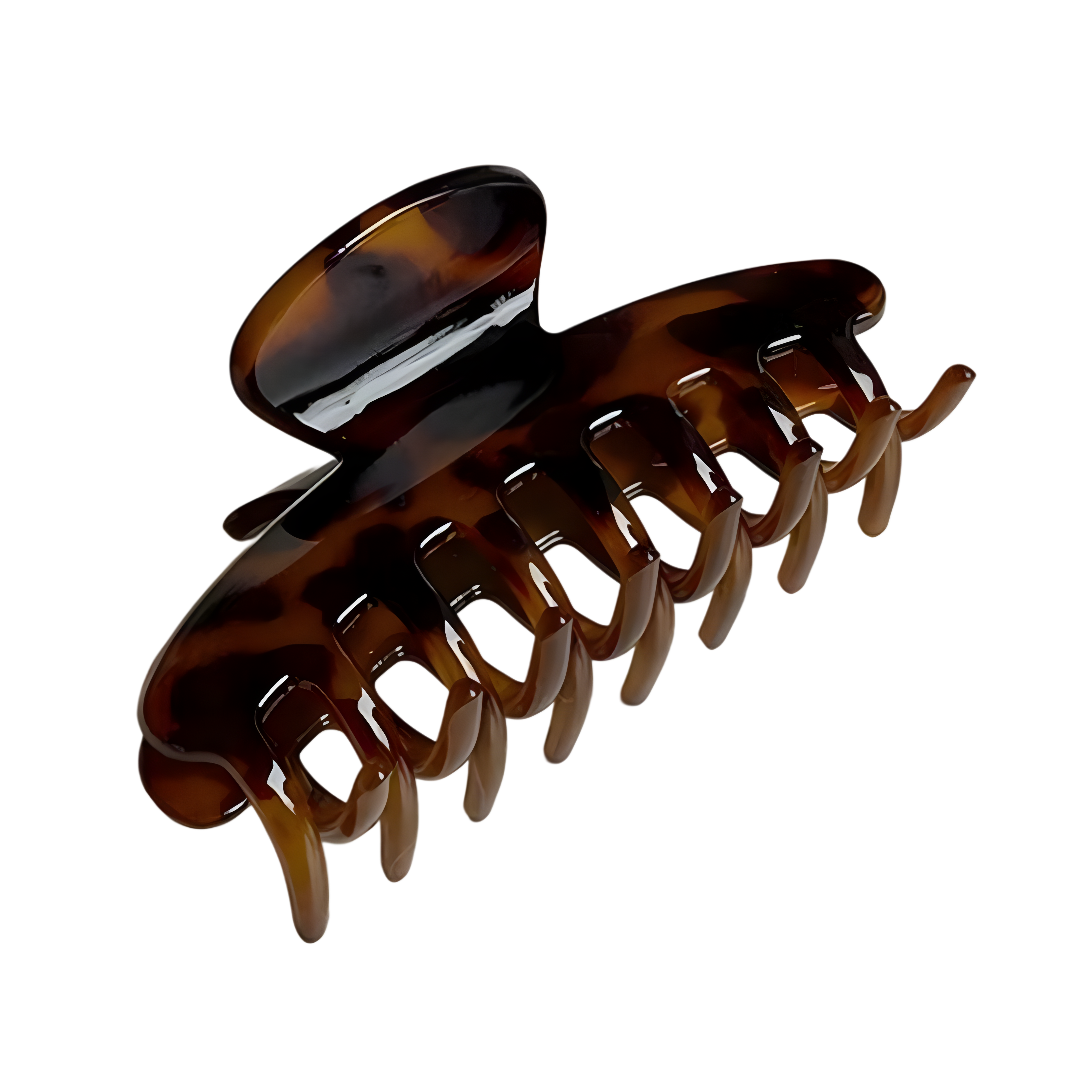 Clip à cheveux vintage léopard marron – Large & tendance