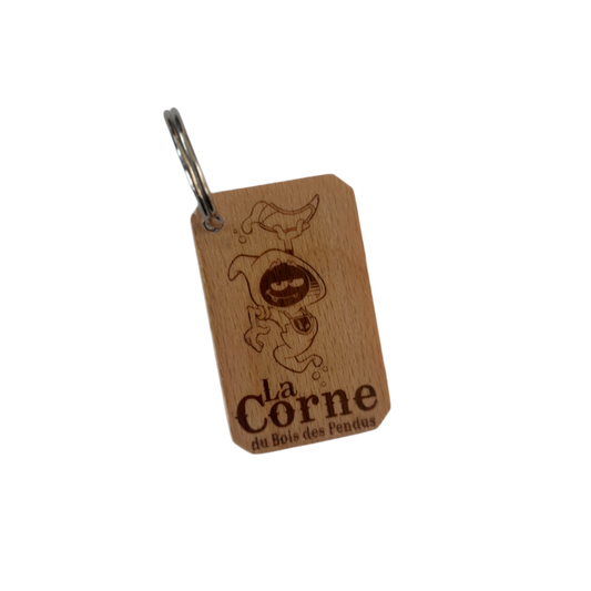 Porte-clés en bois gravé – La Corne du Bois des Pendus